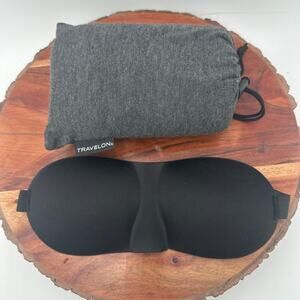 NWOT Travelon Packable Travel Blanket Gray and Eye Mask Black with Pouch